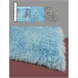Flokati Faux Fur Rugs 2′ x 4′ (BLUE)