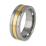 Gold Plated Polished Tungsten Carbide Ring (8.0 mm) - Sizes 8-13