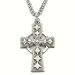 Sterling Silver 1 Engraved Celtic Cross Necklace on 24 Chain