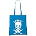 Eat the Rich Organic Fashion Tote, Bright Blue