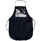 The Grillfather Apron: Men's Black Hilarious Summer Barbecue Attire