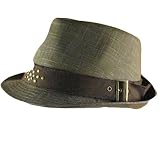 New 100% Cotton Stingy Brim Belted Fedora Hat Brown Small Medium