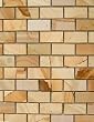 1x2 BRICK TEAKWOOD MARBLE Polished Mosaic Tile Meshed on 12x12 sheets