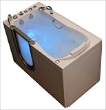 Walk in Bathtub Acrylic Dual 2" 80 Sec. Fast Drain System Left Door, Drain 29 1/2 x 55 (59) x 40