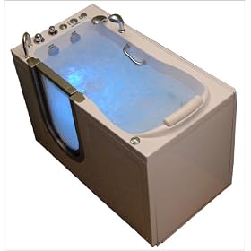 Walk in Bathtub Acrylic Dual 2" 80 Sec. Fast Drain System Left Door, Drain 29 1/2 x 55 (59) x 40
