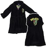 MacHenry Originials Black Dinosaur Plush Bathrobe for Toddlers and Boys