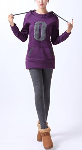 CoCoXie Women's Long Sleeve Sweatershirt Hoodies Asian L Purple