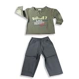 Mish Mish - Infant Boys Long Sleeve Pant Set, Olive, Grey