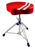 Bigdog Custom Saddle Drum Throne Retro Design - Red / White Stripe