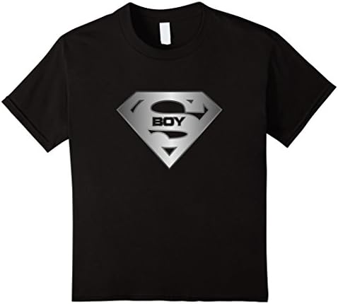Super Boy T-Shirt Male Guy Adult or Kid Child Tee Shirt - Kids 12 - Black