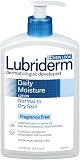 Lubriderm Daily Moisture Lotion for Normal to Dry Skin, Fragrance Free, 16-Ounce Bottles (Pack of 2) - Packaging May Vary