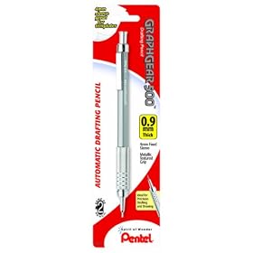 Pentel Graph Gear 500 Automatic Drafting Pencil, 0.9mm, Gray Barrel, 1 Pack (PG529BP)