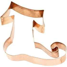 Click here to buy Old River Road Elf's Stocking Shape Cookie Cutter, Copper by Old River Road.