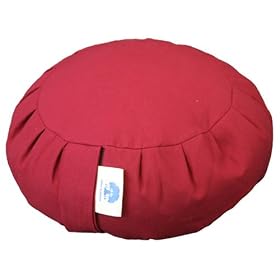 Meditation Cushion, Support Cushion - Zafu (Buckwheat) Burgundy (Tibetan Maroon)