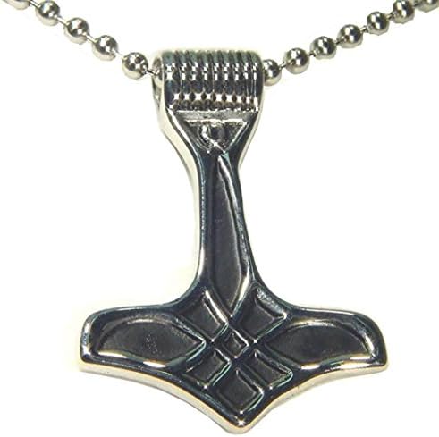 Thor's Hammer Stainless Steel Necklace Pendant Norse Viking Mjollnir