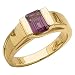 14Kt Yellow Gold Emerald Cut Genuine Pink Tourmaline Ring