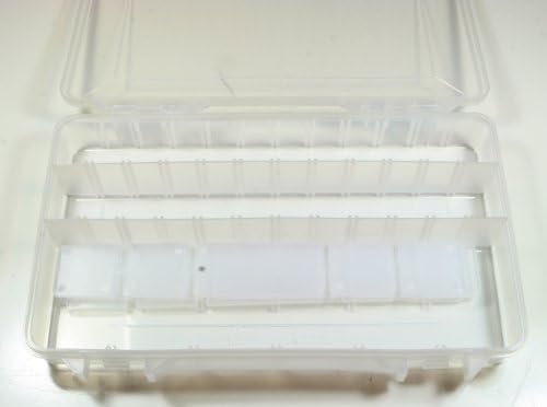 Clear Plastic Storage Organizer Case for Rainbow Loom and Rubber Bands -Adjustable Compartments! (Clip Colors May Vary)