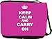 RikkiKnight® Keep Calm and Carry On - Pink Rose Messenger Bag - Book Bag ***with matching coin purse wallet*** -School Bag - Reporter Bag - Unisex - Ideal Gift for all occassions!