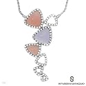 Novarese&Sannazzaro! Made in Italy Charming Hand-Made Necklace with 1.43ctw Super Clean G/VS Diamonds, Opal and Chalcedony Made of 18K White Gold
