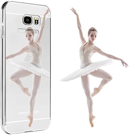 Samsung Galaxy S6 Edge Mirror Case KIYOU Luxury Aluminum Ultra-thin Clear Mirror Back Metal Bumper Frame Hard Hybrid Case Cover for S6 Edge (Silver)