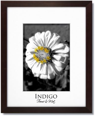 SET of 2 - 16x20 Dark Walnut Frames and Glass with Single White Mats for 12x16.