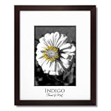 11x14 Dark Walnut Wood Frame and Glass with Single White Mat for 8x12.