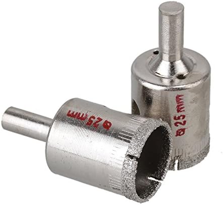 CNBTR 25mm Dia Diamond Coated Core Drill Bit Hole Saw Glass Granite Cutter Grooved Pack of 2