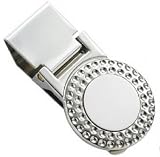 Spring-loaded Silver Plated ,money clip golf ball