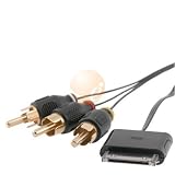 Retractable Apple iPod A/V Audio Video Composite Cable - Color Black