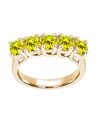 1.35 Ct Round Canary SI1/SI2 Diamond 14K Yellow Gold Ring
