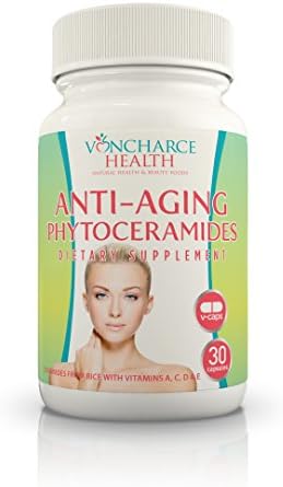 Voncharce Health 100% Pure and Natural Anti-Ageing Phytoceramides Dietary Supplement, Help to Protect your skin from future signs of aging, Hydrates your skin from the inside out, thus making your skin softer and smoother, Made In USA, Money Back Guarantee.