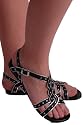 EyeCatchShoes - Aphrodite Gladiator Sandalen mit Nieten Details Schwarz, Grösse: 38