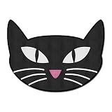 Retro Black Cat Throw Rug Bath Mat