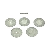 5ダイヤモンド切削ディスク+1マンドレル　ダイヤモンドブレード　50mm　シルバートーン　金属　ダイヤモンド粒子　マンドレルシャンク