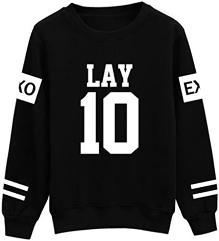 Hot Style EXO Long Sleeve Hoodie Shirt Pullover Hoody Sweater (L, LAY 10)
