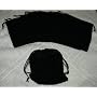 (10) Large Velvet Black Pouches With Drawstrings