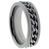 Titanium ring w/ chain design - Width: 7