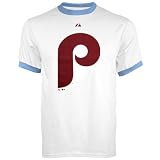 Majestic Philadelphia Phillies White Cooperstown Official Logo Ringer T-shirt