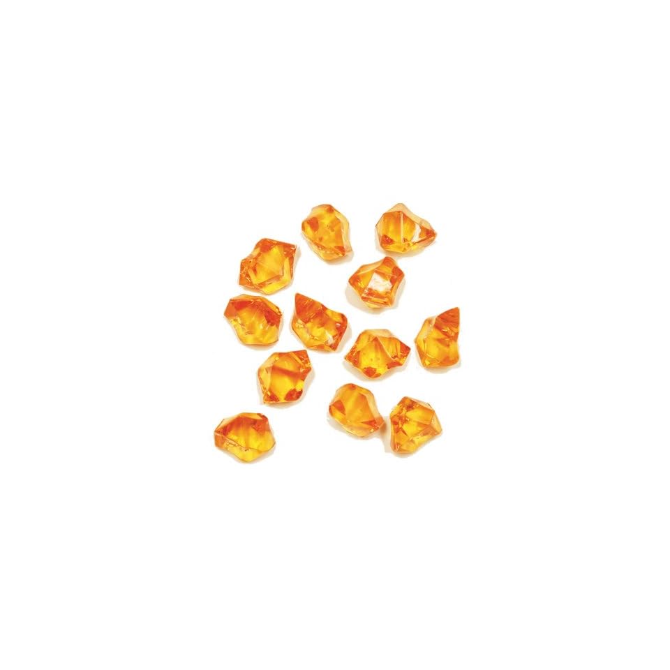 Tanday 1 Pounds Red Orange Acrylic Ice Rock Vase Filler Gems Or