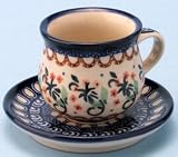 Polish Pottery Espresso Cup and Saucer