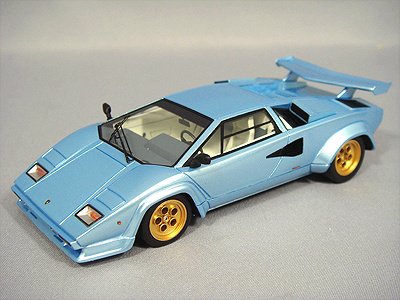キッドボックス特注 アイドロン 1/43 ランボルギーニ カウンタック LP400S ウィング付 1978 Bravoホイール ライトブルーメタリック