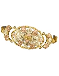 Stamper Black Hills Gold Womens Expansion Bracelet. 12K Black Hills Gold Leaves with 10K Black Hills Gold Grapes and Frame. BE44