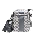 (コーチ)COACH アウトレット メンズ ショルダーバッグ F70589 SBWBK ヘリテージストライプ フライトバッグ シルバー/ブラックホワイト/ブラック[並行輸入品]
