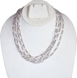 Choker Necklace for Women Sterling Silver Rosequartz Gemstone 16 inches (snklc086)