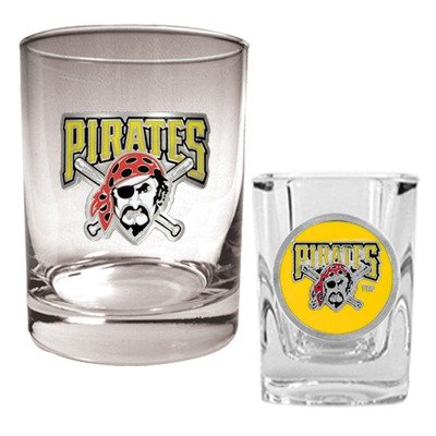 Pittsburgh Pirates Rocks Glass and Shot Glass Set