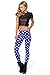 Ensasa Women'S Fashion Digital Print Blue Stars Spandex Strenchy Leggings (X-Small, Blue)