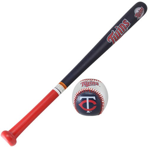 Minnesota Twins Wood Bat & Soft Strike Baseball Set