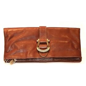 Liz Claiborne Broadway Jewels Brandy Leather Clutch