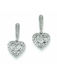 0.6 Carat 14K White Gold Diamond Heart Post Earrings