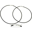 Rubber Cord Necklaces Black 16" & 18" 2Pcs